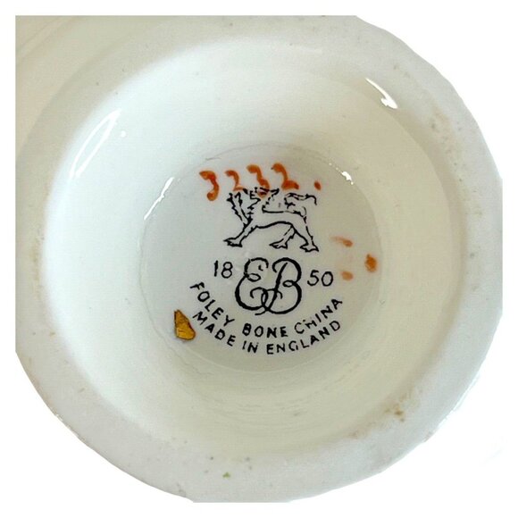 Vintage EB Foley Bone China Tea Cup And Saucer Floral Pink White Flower Gold Rim - Picture 9 of 12